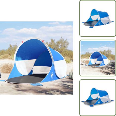 The Living Store Tente de plage bleu azuré escamotable imperméable - Tente De Plage - Tente Escamotable - Tente Imperméable - Parasol De Plage - Abri De Plage (1/5)
