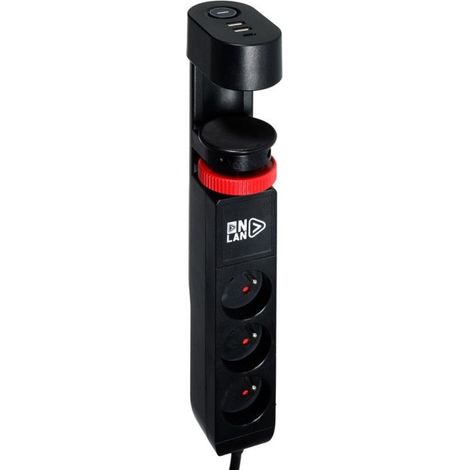 Multiprise de bureau 3 en 1 Onlan Smart Socket Noir