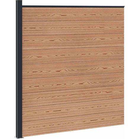 Fence Panel WPC and Aluminium Brown vidaXL