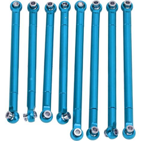 Jeu de 8 tiges de direction en métal bleu pour voiture télécommandée MN86, pièce de rechange et amélioration. (1/5)