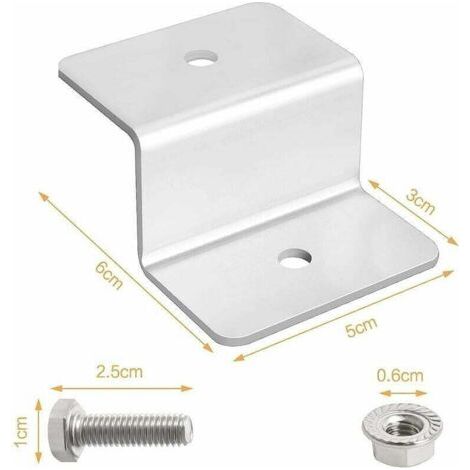 FENOPLASTICAUlisem Panneau Solaire en Z, 8pièce Panneaux Solaire Support en Aluminium Conviennent aux Véhicules Récréatifs aux Toits, Montage de Panneau Solaire Adopte un Design en Forme de Z(avec 16 (1/4)