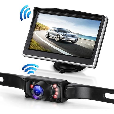 Moniteur LCD 5 pouces avec caméra de recul sans fil, 7 LED infrarouges, écran de surveillance pour voiture (1/5)