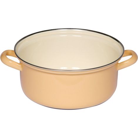 Casseruola Riess Classic con bordo cromato Ø20cm smalto giallo oro pastello induzione