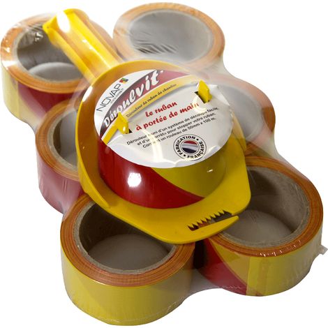 Lot 6 Rubans 50mm x 100m + 1 Déroulvit' Jaune - 3048773