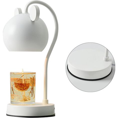 Duftkerzenlampe, dimmbar, verstellbar, modernes und ansprechendes Design aus Eisen, elektrische Tischduftkerzenlampe, EU-Stecker, weiß (1/5)