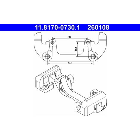 Support, étrier de frein ATE 11.8170-0730.1 BMW 34 10 6 758 120 34 11 1 165 035