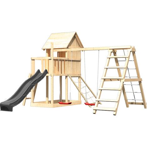 Spielt. Frieda nat.107x107x291 m.Rutsche+Doppelschger+Netzr