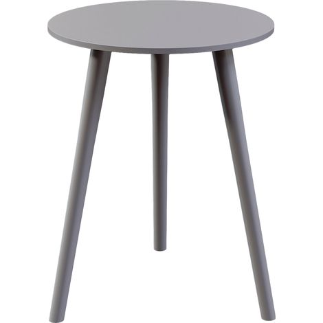Round Wooden Side Table MDF Coffee End Table Living Room, Grey