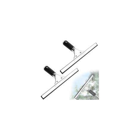 2 Pcs Raclette à vitre Professionnelle,25 cm Raclette Vitre en Acier Inoxydable,pour Nettoyer et Sécher Le Verre, Le Carrelage, Les Fenêtres, la Salle de Bain, pour éliminer Toute Trace D’Eau