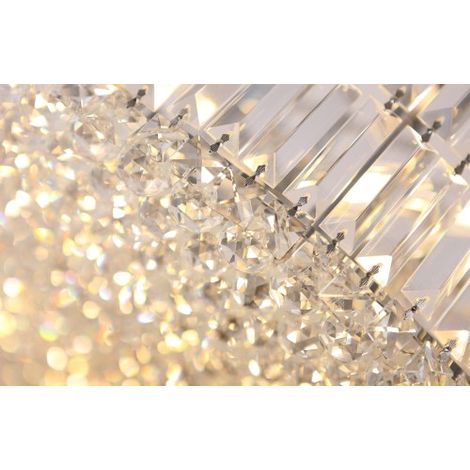 Plafonnier cristal glamour chromé 40cm Puccini 11xE14