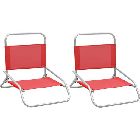 Klappbare Strandstühle 2 Stk. Rot Stoff