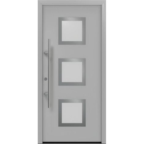 Hörmann Ecostar Haustür "ISOPRO Secur IPS 810S", weißaluminium matt (RAL 9006), 110 x 210 cm (B x H), DIN Links