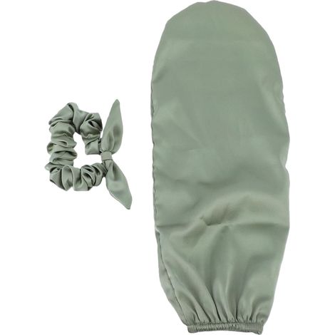 Bonnet de Cheveux en Soie pour Dormir, Queue de Cheval Longue Queue avec Bande élastique, pour les Types de Cheveux, Bonnet de Verts pour Mèches Longues et Bouclées (1/5)