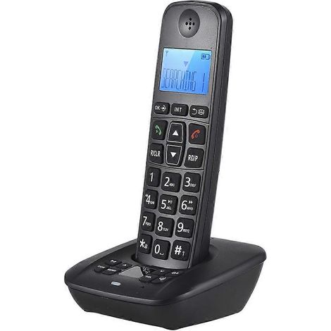 Téléphone sans fil avec répondeur, écran LCD 3 lignes, identification de l'appelant, connexion pour 5 combinés, 50 répertoires, prise européenne. (1/5)