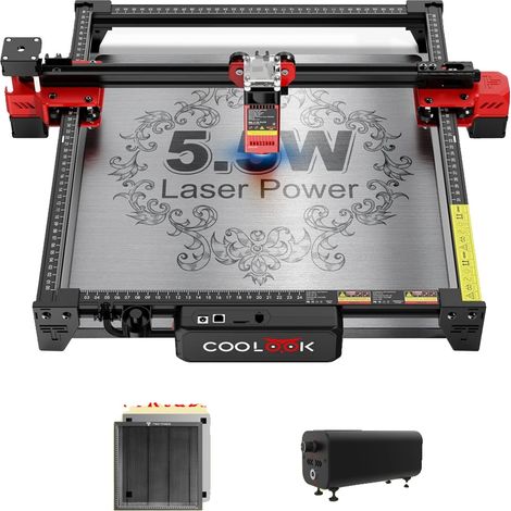 Grabadora láser CNC, corte de precisión de 90 W, compatible con software, paquete de 5 unidades, 90 W CK1-55, enchufe europeo. (1/2)