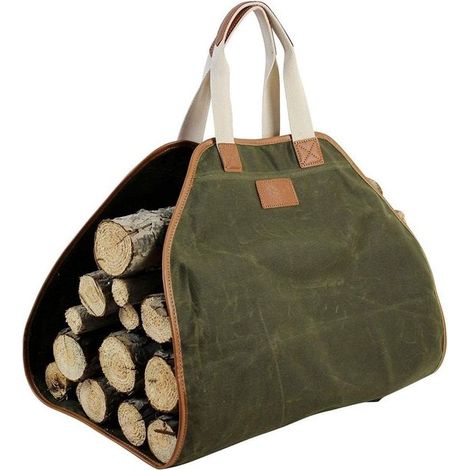 Sac porte-bûches en toile – Sac de transport pour bois de chauffage – Grande capacité – Pour cheminée poêle camping et rangement intérieur ou extérieur (1/5)