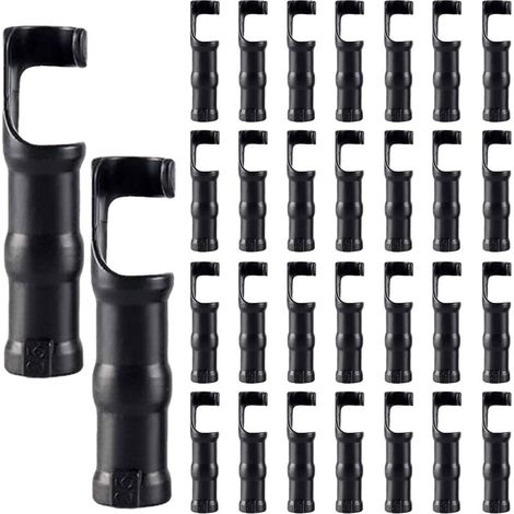 Lntyq 30pcs Jardin Bâtiments Tube Clip, 25mm Clips en Plastique pour Serre Film Clip Tube Serrage Connecteur Kit, pour Serre Bannière Cadre Abris Noir, Fournitures pour Plantes de Saison (1/5)