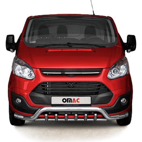 Pare-Buffle Avant Pour Ford Transit Custom 2012-2018 Acier Argent (1/5)
