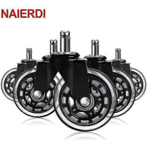Schwenkbare Gummirollen für Bürostühle, Ersatzrollen für 60 kg, leichtgängig und sicher, Inlineskate-Stil – 11 mm (1/5)