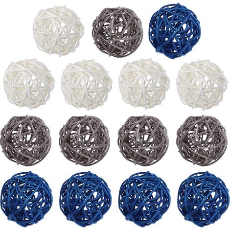 Boule Tressée - Boule en Rotin - Décoration Intérieure et Événementielle - Lot de 15 Pièces - Diamètre 5 cm (1/5)