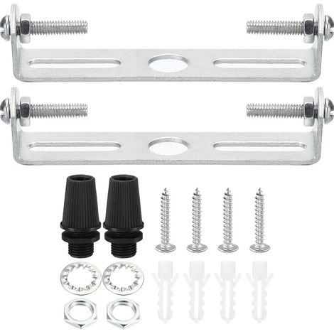Support Fixation Plafonnier 85 mm 2 pièces Vis Rondelle Écrou Lumière Luminaire Montage Support Plaque Acier Barre Transversale (1/4)