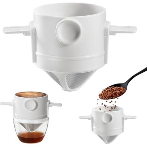 Filtro de café reutilizable de acero inoxidable: duradero y portátil para un café fresco. (1/5)