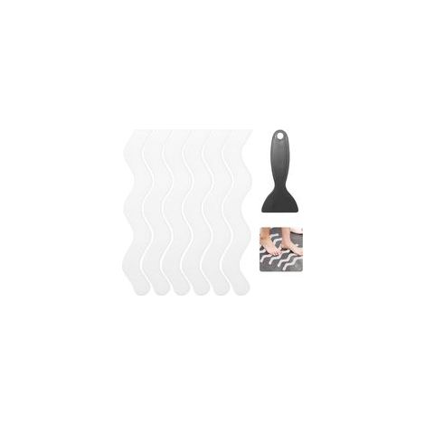 36 Pièces Antidérapant Douche, Bande Anti Dérapant Douche avec Grattoir, Stickers de Baignoire Antidérapants, Bandes Baignoire Sécurité, Autocollants Antidérapants Salle Bain (Transparent) (1/5)