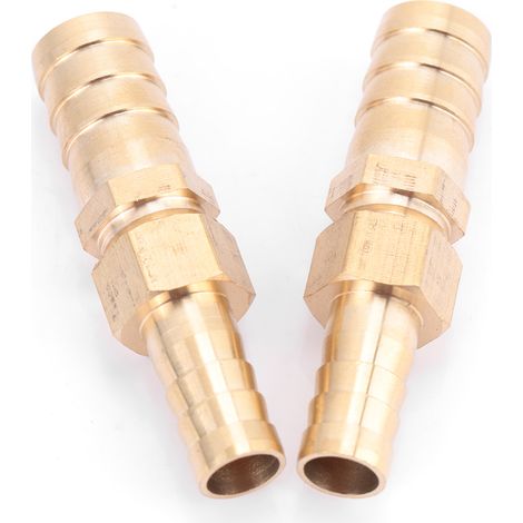 Raccord en laiton pour tuyau d'arrosage, réducteur à embout cannelé, connecteur de réduction (10 mm-12 mm, 2 pièces) (1/5)