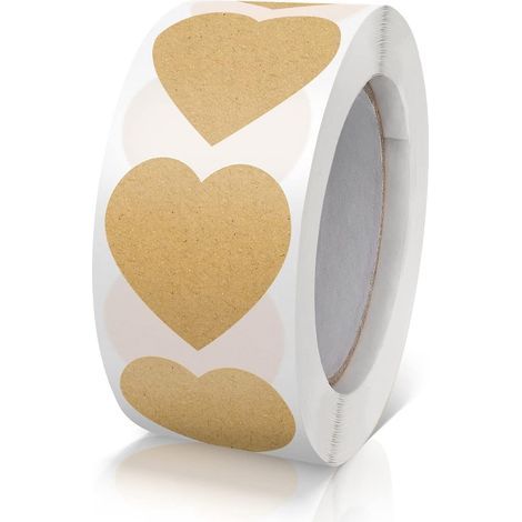 Lot de 500 autocollants cœur 25 mm pour mariage, scrapbooking et cadeaux (1/5)