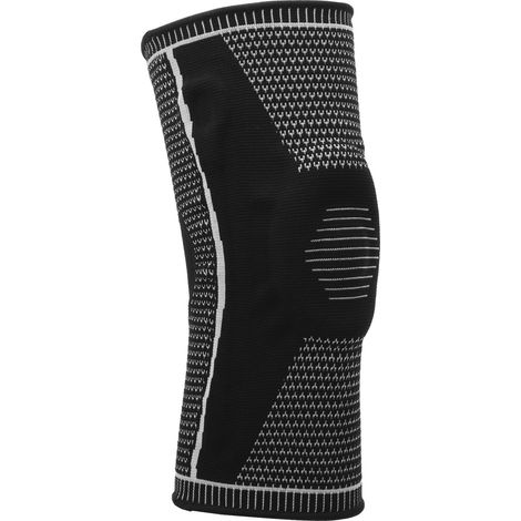 Genouillère tricotée en nylon avec coussinet silicone pour sport, course, protection, noir, taille L (1/5)