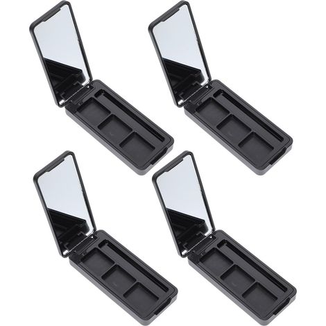 Lot de 4 Boîtes Noires Rechargeables en As Multi-Compartiments pour Fards à Paupières et Rouges à Lèvres, Boîte de Rangement Maquillage Sûre et Pratique pour Voyage (1/5)