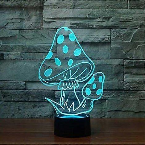 3D-Pilz-Tisch-/Schreibtischlampe mit optischer Täuschung, 7 wechselnde Farben, LED, ideales Geschenk für Weihnachten, Zuhause, Geburtstag oder jeden anderen besonderen Anlass für Kinder. (1/4)
