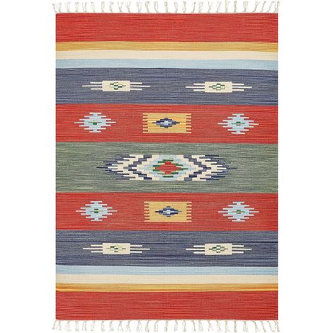 Teppich KAMARIS Bunt 140 x 200 cm Baumwolle Kelim