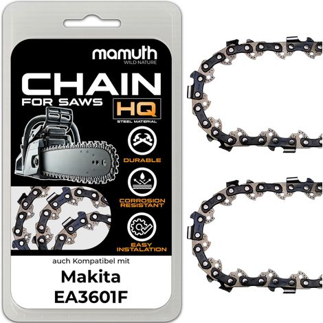2x Chaîne de tronçonneuse 35cm 1,3mm 3/8" 52 TG pour Makita EA3601F (1/4)