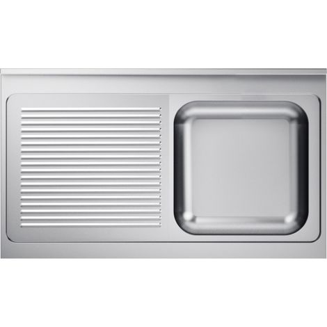 Evier à droite 1200x 700 mm inox - Combisteel (1/4)