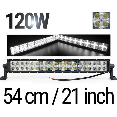 Barre LED 54 cm – projecteur à barre LED avec feux de jour CROSS DRL 120W, 12V/24V, avec 2 modes de fonctionnement