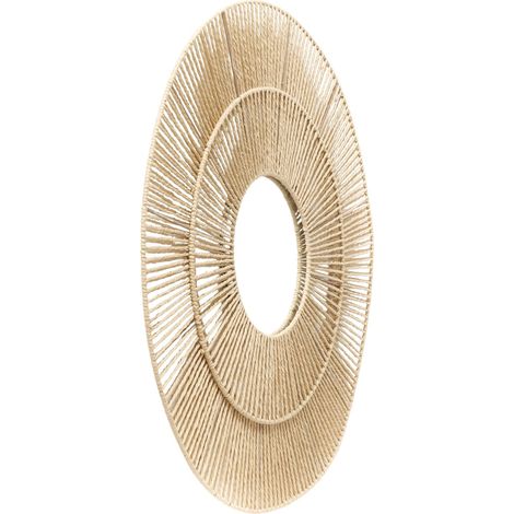Dekorativer Spiegel im Geflechtrahmen MARAL, Ø 75 cm (1/5)