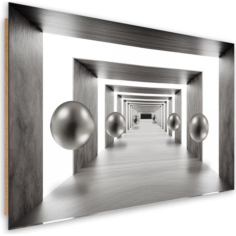 Quadro deco panel, Tunnel Silver 3D Balls - 60x40 (1/5)