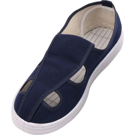 US10 UK9 EU44 PU Weiche Unterseite Rutschfeste Flache Sohle Antistatische 4-Loch-Segeltuchschuhe ...