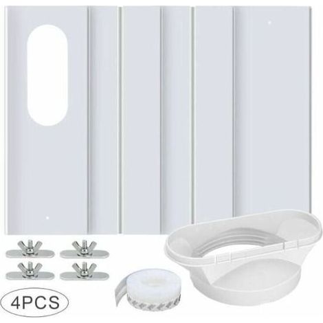 Zubehör für mobile Klimaanlagen – Fensterset für mobile Klimaanlagen – 4 verstellbare Paneele (43–140 cm) – Verstärktes PVC – Inklusive Dichtung (1/5)