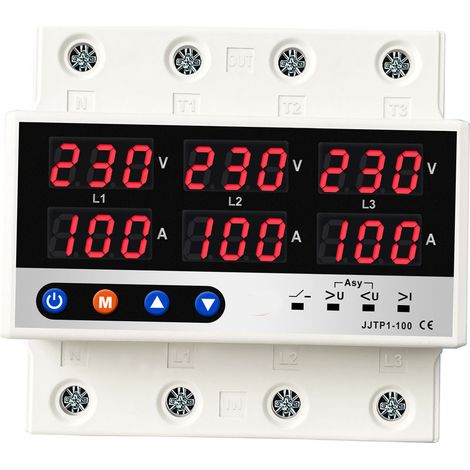 Écran LCD Protecteur à réinitialisation automatique Surtension Sous-tension Limitation de courant Disjoncteur Phase perdue Séquence zéro perte Déséquilibre de tension Surcharge Arrêt automatique Inter (1/5)