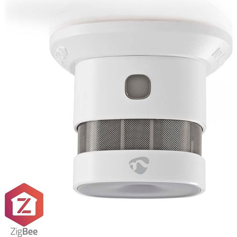 Detector de humo SmartLife  Zigbee 3.0  Funciona con pilas  Ciclo de vida del sensor: 10 años  EN 14604  85dB  Blanco  1 PC.
