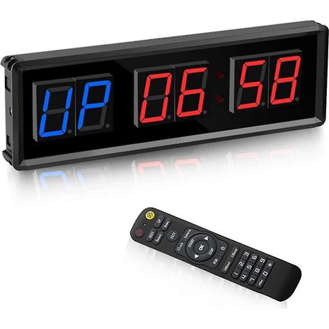 Minuterie de gymnastique, minuterie d'intervalle led, chronomètre d'horloge vers le bas/haut pour Home (1/4)