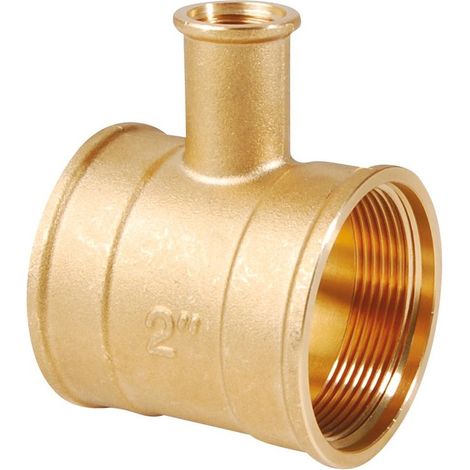 Thermador – Té laiton pour thermomètre 1'1/4 – Raccord fileté F – Pour thermomètres à plongeur de 65 mm – Raccord de robinetterie (1/4)
