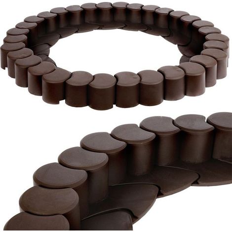 VILDE Bordure de jardin 32 pièces marron - Plastique résistant aux intempéries - Décoratif et pratique (1/5)