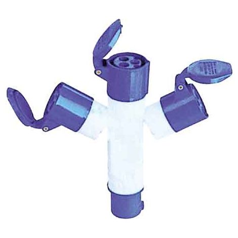 MOLTIPLICATORE INDUSTRIALE 220V Spina 2P+T 16A 3 prese 2P+T 16A