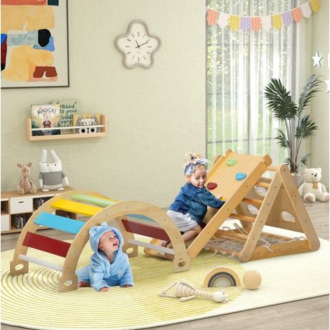 Estructura de escalada interior 7 en 1 con tobogán y arco, multicolor HAVRYA (1/5)