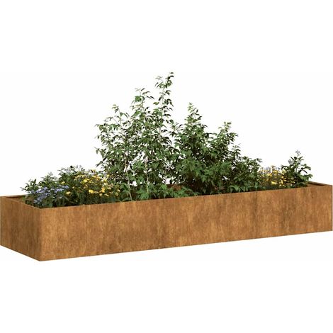 Pflanzkübel Rostig 280x80x40 cm Wetterfester Stahl vidaXL