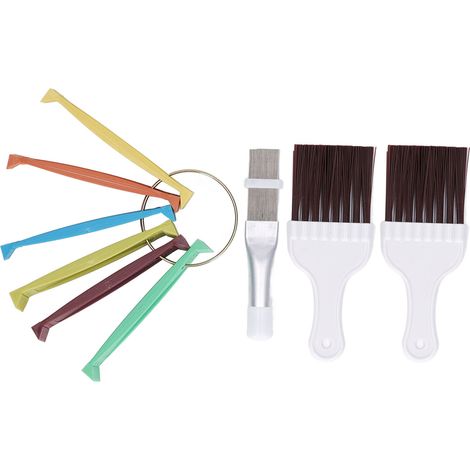 Peigne pour ailettes de climatiseur, brosse de nettoyage en métal, redresseur d'ailettes de condenseur, outil de redressement pour radiateur (1/5)