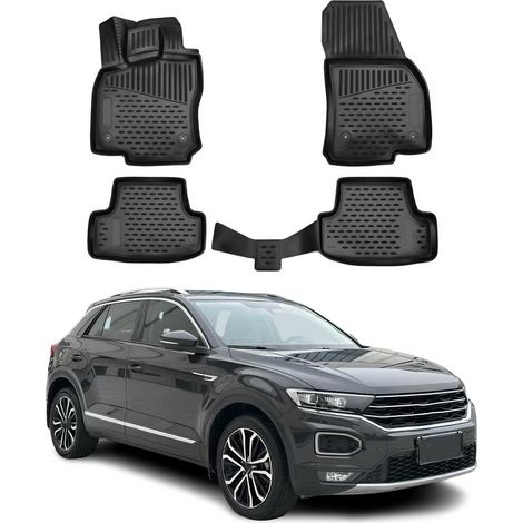 OMAC Tappetini in Gomma Tappetini Compatibili con VW T-ROC 2017-2025 TPE Tappetini Auto Nero 4X (1/5)